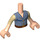 LEGO Lys hud Flynn Rider Overkropp, med Sand Blå Striped Vest og Beige Sleeves Mønster (11408 / 92456)