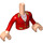 LEGO Light Flesh Friends Female Torso with Red Riding Jacket (92456)