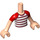 LEGO Carne claro Friends Torso Hombre con Rojo y Blanco Striped Camisa (11408 / 38556)