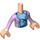 LEGO Licht vleeskleurig Friends Torso, met Groot Medium blauw Sjaal Patroon (92456)