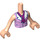 LEGO Licht vleeskleurig Friends Torso, met Lavendel Blouse en Knotted Sjaal Patroon (92456)