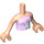 LEGO Lys hudfarvet Friends Torso, med Strap Top med Sort og hvid Blomster Mønster (92456)