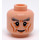 LEGO Lys hud Gandalf the Grey med Hatt og Kappe med Lang Cheek Lines Minifigur Hode (Forsenket solid knott) (3626 / 23097)