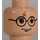 LEGO Light Flesh Harry Potter Head with Glasses and Red Lightning Bolt (Safety Stud) (3626)