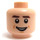 LEGO Light Flesh Head with Dark Brown Eyebrows and Small Smile and Scared Decoration (Recessed Solid Stud) (3626)