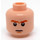 LEGO Beige Léger Tête avec Orange Eyebrows, Froncer les sourcils + Scared (Montant solide encastré) (10412 / 11372)