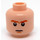 LEGO Leichtes Fleisch Kopf mit Orange Eyebrows, Frown + Scared (Einbau-Vollbolzen) (10412 / 11372)