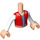 LEGO Licht vleeskleurig Jackson - Rood Vest Friends Torso (Boy) (73161 / 92456)