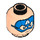LEGO Light Flesh Masked Robber - Blue Mask, Red Shirt Minifigure Head (Recessed Solid Stud) (3626 / 34495)
