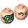 LEGO Light Flesh Masked Robber - Green Mask, Striped Shirt Minifigure Head (Recessed Solid Stud) (3626 / 34654)