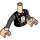 LEGO Light Flesh Mia Torso, with Black Tuxedo Jacket and Red Bow Pattern (92456)