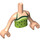 LEGO Leichtes Fleisch Mini Doll Torso mit Halter oben (92456)