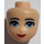 LEGO Beige Léger Minidoll Tête avec Anna Bleu Yeux, Rouge Lips et fermé Bouche (12222 / 95872)