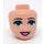 LEGO Helles Fleisch Minidoll Kopf mit Licht Blau Augen und Open Mund Dark Rosa Lips (37592 / 92198)