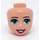 LEGO Helles Fleisch Minidoll Kopf mit Licht Blau Augen und Open Mund Dark Rosa Lips (37592 / 92198)