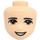 LEGO Light Flesh Minidoll Head with Light Brown Eyes and Open Smiling Mouth (19611 / 38614)