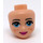 LEGO Leichtes Fleisch Minidoll Kopf mit Medium Azure Augen, Freckles, Bright Pink Lips und geschlossen Mouth (19695 / 40334)