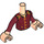 LEGO Carne chiaro Minidoll Busto con Rosso scuro e Gold Hotel Porter Uniform (11408 / 92456)