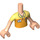 LEGO Light Flesh Minidoll Torso with Orange T-Shirt and Name Badge (Retail Assistant) Decoration (11408 / 92456)