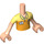 LEGO Helles Fleisch Minidoll Torso mit Orange T-Hemd und Name Abzeichen (Retail Assistant) Deko (11408 / 92456)