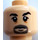 LEGO Light Flesh Minifig Head with Black Goatee and Eyebrows (Recessed Solid Stud) (3626 / 21947)