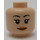 LEGO Light Flesh Minifig Head with Eyelashes and Thin Black Eyebrows (Recessed Solid Stud) (3626 / 23941)