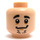 LEGO Licht vleeskleurig Minifiguur Hoofd met Smile, Zwart Eyebrows en Stoppels (Verzonken solide nop) (3626 / 21665)