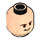 LEGO Leichtes Fleisch Minifig Kopf mit Smirk und Brown Eyebrows (Sicherheitsbolzen) (49035 / 90384)