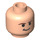LEGO Leichtes Fleisch Minifig Kopf mit Smirk und Brown Eyebrows (Sicherheitsbolzen) (49035 / 90384)