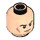 LEGO Leichtes Fleisch Minifigure Kopf mit Schwarz Eyebrows, Cheek Lines und Frown (Einbau-Vollbolzen) (3626 / 76086)