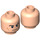LEGO Leichtes Fleisch Minifigure Kopf mit Schwarz Eyebrows, Cheek Lines und Frown (Einbau-Vollbolzen) (3626 / 76086)