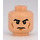 LEGO Licht Vleeskleurig Minifigure Hoofd met Zwart Eyebrows, Cheek Lines en Frown (Verzonken Solid Stud) (3626 / 76086)