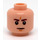 LEGO Lätt Hudfärgad Minifigur Huvud med Brun Eyebrows och Rynkad panna (Infälld solid knopp) (3626 / 21725)