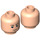 LEGO Leichtes Fleisch Minifigure Kopf mit Brown Eyebrows und Frown (Einbau-Vollbolzen) (3626 / 21725)