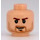 LEGO Light Flesh Minifigure Head with Brown Stubble and Eyebrows (Safety Stud) (3626 / 62279)