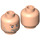 LEGO Light Flesh Minifigure Head with Brown Stubble and Eyebrows (Safety Stud) (3626 / 62279)