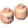 LEGO Leichtes Fleisch Minifigure Kopf mit Eyelashes und Gebogen Schwarz Eyebrows (Sicherheitsbolzen) (3626 / 63161)