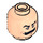 LEGO Light Flesh Minifigure Head with Large Bushy Black Moustache (Safety Stud) (3626 / 63171)