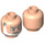 LEGO Licht Vleeskleurig Minifigure Hoofd met Ronde Zilver Glasses en Wrinkled Forehead (Veiligheids Stud) (3626 / 62716)