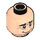 LEGO Light Flesh Minifigure Head with Wrinkles and Black Bushy Eyebrows (Recessed Solid Stud) (92640 / 93205)