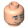 LEGO Light Flesh Minifigure Head with Wrinkles and Black Bushy Eyebrows (Recessed Solid Stud) (92640 / 93205)
