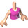 LEGO Licht vleeskleurig Olivia, Dark Paars Rok, Dark Roze Top met Harten Friends Torso (92456)