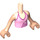 LEGO Licht vleeskleurig Olivia Torso, met Roze Strap Top met Palm Boom Patroon (92456)