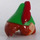 LEGO Carne chiaro Pointed Orecchie con Arancione scuro Capelli e Verde Cappello e Piuma (26224)