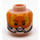 LEGO Light Flesh Rebel Pilot Head with Orange Visor and Headset (Recessed Solid Stud) (3626 / 17853)