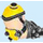 LEGO Leichtes Fleisch Roadhog Recht Arm mit Gelb Schulter Elbow Pads und Schwarz Wrist Bewachen (65004)