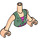 LEGO Light Flesh Stephanie with Dark Purple Skirt and Sand Green Blouse over Striped Shirt Friends Torso (92456)
