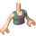 LEGO Beige Léger Stephanie avec Dark Violet Jupe et Vert Sable Blouse over Striped Chemise Friends Torse (92456)