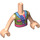 LEGO Licht vleeskleurig Stephanie met Groen Shirt en Korte broeken Friends Torso (59637 / 73141)