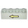 LEGO Light Gray Brick 1 x 4 with Yellow Left Arrow and Black Border (3010)